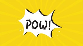 A comic strip cartoon animation, with the word Pow appearing. Yellow and halftone background, star shape effect - Powered by Shutterstock - Get 15% off with code: PIKWIZARD15