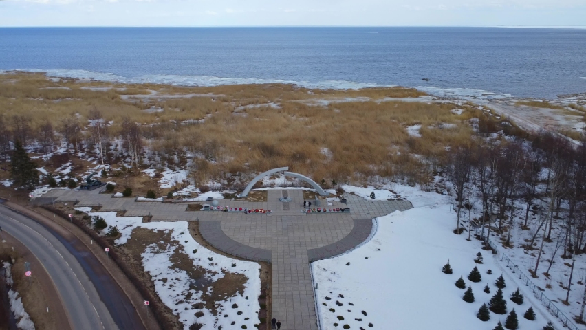 Memorial Road Of Life On The Shore Of Lake Ladoga