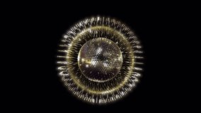 3D animation Sci-fi. Artificial intelligence, technology, science, engineering Futuristic Innovation. A mirror ball orb in motion graphic. Gold abstract sphere of luxury. - Powered by Shutterstock - Get 15% off with code: PIKWIZARD15