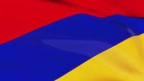 Loop of Armenia flag waving in wind texture background Armenia flag. flag video waving in wind