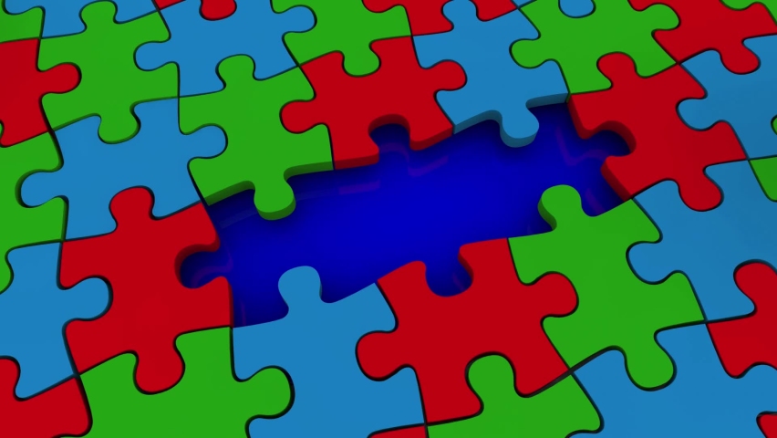 Diversity Equity Inclusion Puzzle Pieces DEI Work Together 3d Animation Royalty-Free Stock Footage #1091049159