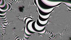 Psychedelic, black and white shaking spot motion in abstract background animation and new unique art style quality, joyful and cool dynamic video for VJ.