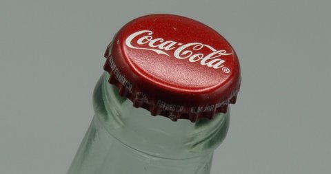Bettendorf, Iowa - May 25, 2022 - Coca-Cola Bottle - Bottle Cap - Glass Bottle