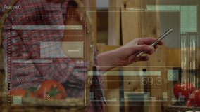 Animation of data processing over hands of caucasian woman and man using payment terminal. business, finance, payments and technology concept digitally generated video. - Powered by Shutterstock - Get 15% off with code: PIKWIZARD15