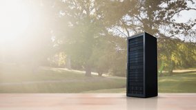 Animation of big data, network scheme and server over landscape. network, data storage, cloud computing and technology concept digitally generated video. - Powered by Shutterstock - Get 15% off with code: PIKWIZARD15