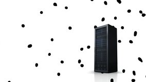 Animation of big data, network scheme and server on white background with dots. network, data storage, cloud computing and technology concept digitally generated video. - Powered by Shutterstock - Get 15% off with code: PIKWIZARD15
