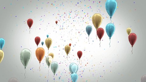 happy birthday flying colorful beautiful balloons hd background