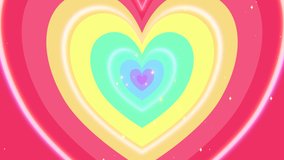 Looped cartoon rainbow hearts pattern with glowing sparkles animation. - Powered by Shutterstock - Get 15% off with code: PIKWIZARD15