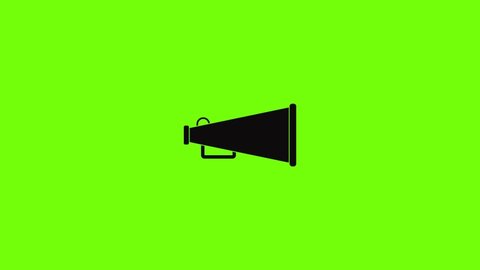 Bullhorn icon animation best simple object on green screen background