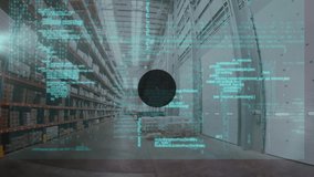 Animation of network of connections with icons over warehouse. global connections, data processing and digital interface concept digitally generated video. - Powered by Shutterstock - Get 15% off with code: PIKWIZARD15