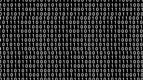 01 Binary Code background Matrix Animation. Computer Programing Codes Zero and One Micro digits