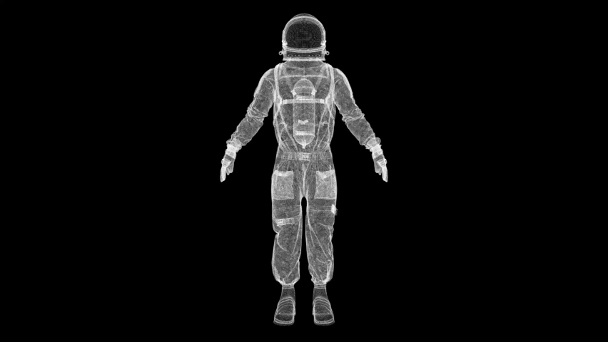 HUD The futuristic 3D sci-fi Space Astronaut. 4k animation Royalty-Free Stock Footage #1091133985