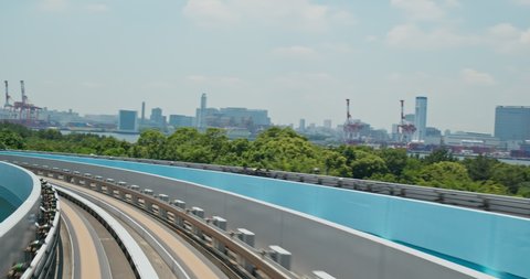 Tokyo, Japan , 07 July 2019:Transit System in Odaiba of Japan