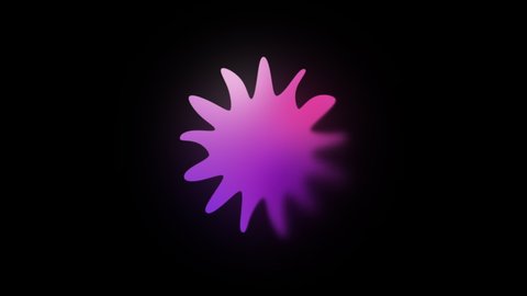 Colorful Blurry Thirteen-pointed Star Animated Shape Element. Abstract Blur Free Form Shape Vivid Color Gradient. 4k Ultra HD Video Motion Graphic Animation.