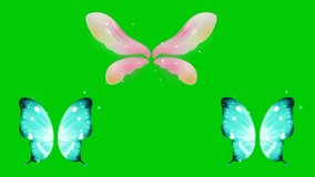 3d animation butterfly and green background