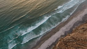 Drone Aerial video of La Jolla Glideport Beach at Sunset