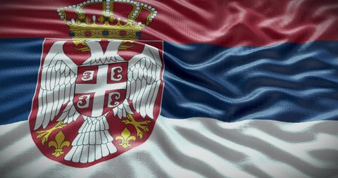 Serbia national flag waving background, 4k backdrop animation