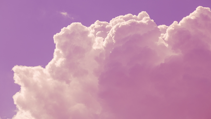 Pink Magenta Fluffy Clouds Cloud Sky Moving In Cloudy Sky. Natural Background Cloudscape 4K Time Lapse, Timelapse, Time-lapse. 4K Background. Abstract Pink And White color. Royalty-Free Stock Footage #1091161479