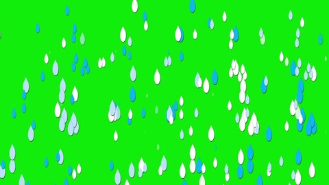 4k Rain Cartoon Animation On Green Stock Footage Video (100% Royalty ...