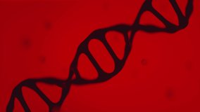 Cinematic realistic black DNA animation on  light red background. 3D Rendering - Powered by Shutterstock - Get 15% off with code: PIKWIZARD15