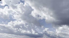 Clouds in the blue sky, unique real time video, great for skies replacement on movies
