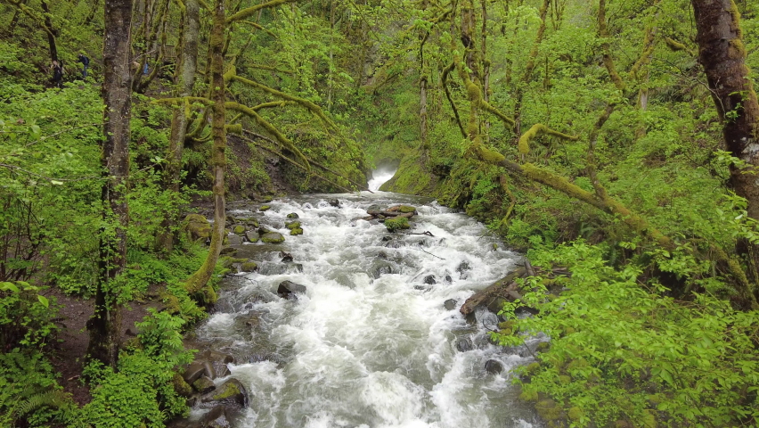 Bridal Veil Creek flows towards the Columbia River through Oregon