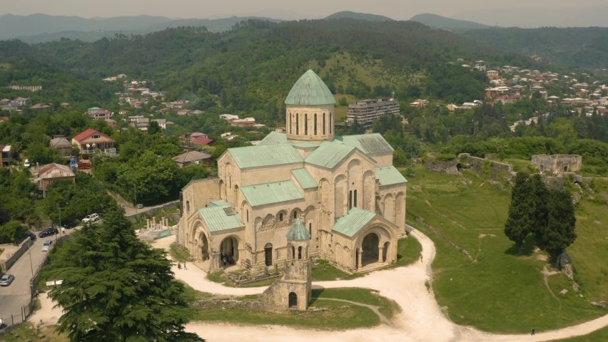 Aerial view of Bagrati Cathedral in Kutaisi