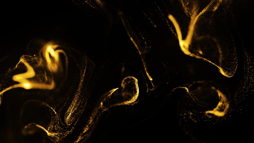 Gold Particles Moving Background. fast energy flying wave line with flash lights. Particle from below. Particle gold dust flickering on black background. Abstract Footage background for text.  | Shutterstock HD Video #1091184699