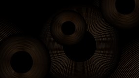 Deluxe golden minimal round lines abstract futuristic tech motion background. Seamless looping. Video animation Ultra HD 4K 3840x2160
