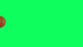 3d rendering basketball ball bounce isolated on green screen background 4k footage