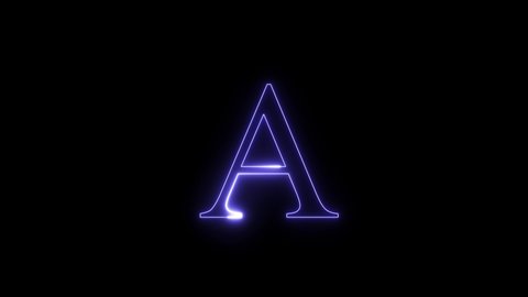 Neon Font Letter Uppercase Animated Blue Stock Footage Video (100% ...