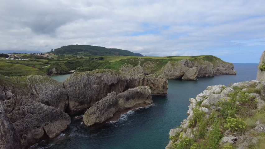 cliffs of prellezo in cantabria, spain