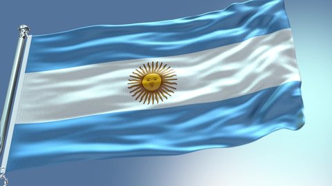 Argentina Flag Realistic Loop Animation