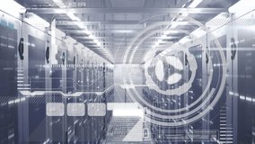 Animation of data processing over server room. global connections, computing and digital interface concept digitally generated video. - Powered by Shutterstock - Get 15% off with code: PIKWIZARD15