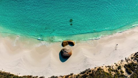Beautiful aerial footage of little beach, Albany, Western Australia 