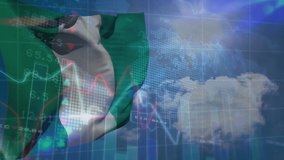 Animation of data processing over flag of nigeria. global business, computing and digital interface concept digitally generated video. - Powered by Shutterstock - Get 15% off with code: PIKWIZARD15