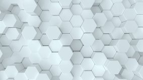 Abstract 3d render, honeycomb geometric white background modern animation, motion design, 4k video