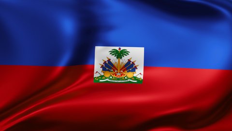 Haiti flag background waving in the wind cycle looped video