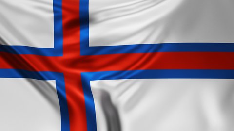 Faroe Islands flag background waving in the wind cycle looped video