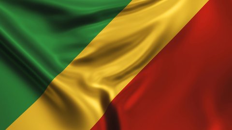 Congo Brazzaville flag background waving in the wind cycle looped video