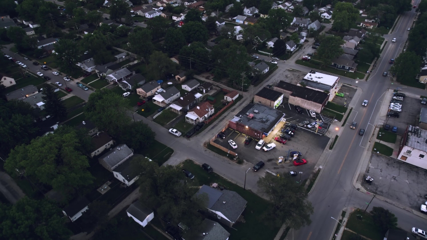 Drone Shot of Urban Houses and Shops - East Weber, Columbus
