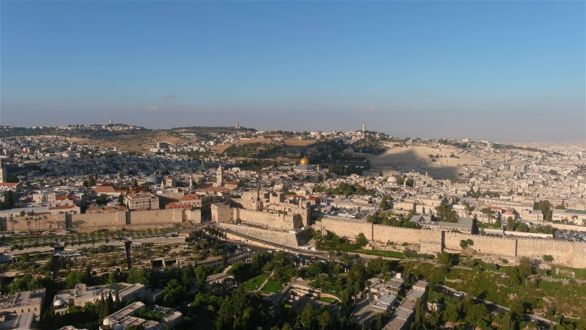 The old city of Jerusalem David tower at sunset, aerial
Drone view from Israel capital Jerusalem city, may 2022
 Royalty-Free Stock Footage #1091265423