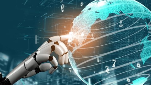 Futuristic Robot Artificial Intelligence Revolutionary Ai Stock Footage ...