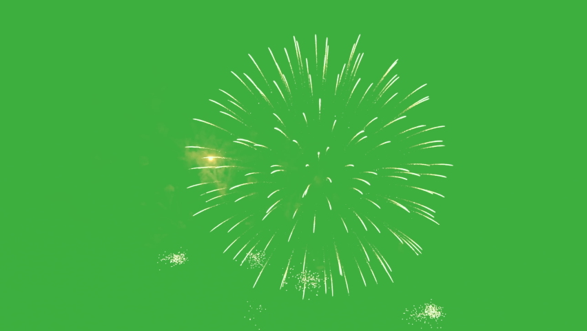 Abstract Firework on green chromakey background, 4th of July independence day concept. High quality 4k video Royalty-Free Stock Footage #1091281421