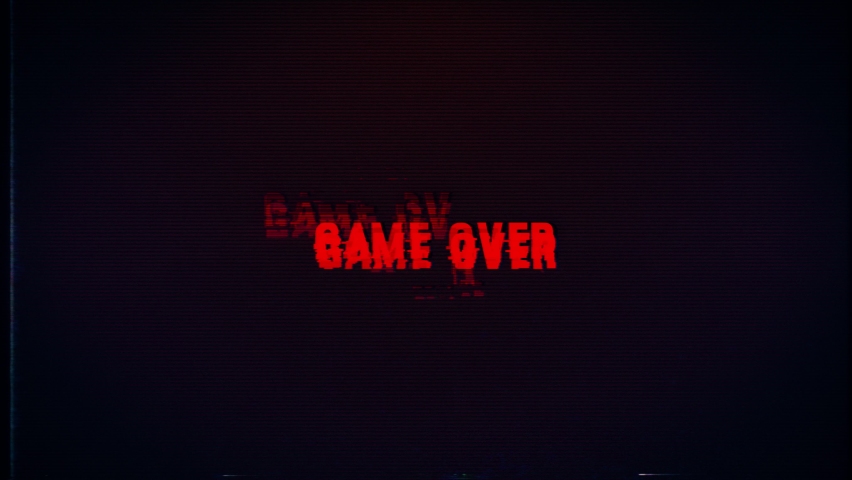 game over text glitch effects concept for video games screen Royalty-Free Stock Footage #1091281685