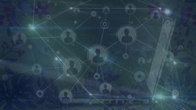 Animation of network of connections over flowers. global business, connections and digital interface concept digitally generated video. - Powered by Shutterstock - Get 15% off with code: PIKWIZARD15