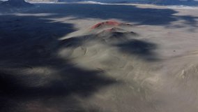 Old red volcano in Iceland. Aerial drone video of Icelandic landscape. Famous tourist attractions and landmarks destinations in Icelandic nature 
