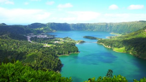 Lagoa das Sete Cidades, Lagoon of the Seven Cities in Sao Miguel Island, Azores, Real Time 01 of 04
