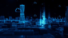 Futuristic city saudi arabia, cloud, Internet of things,Aerial view of saudi arabia, vision 2030, saudi arabia, riyadh, holographic city - Powered by Shutterstock - Get 15% off with code: PIKWIZARD15