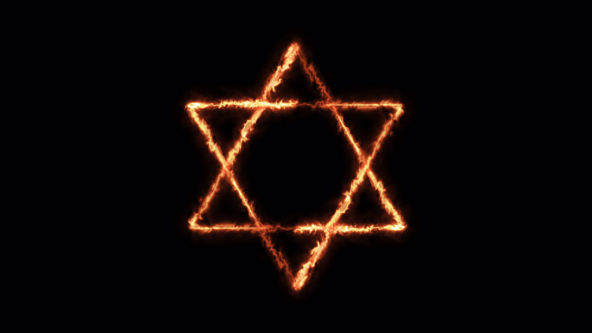 Fire hexagram on alpha channel background